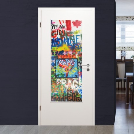 Lichtausschnitt 1056-3 "Graffiti Flagge" Verglasungen mit Digitaldruck