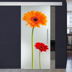 Schiebetür 1009-3 "Gerbera rot"