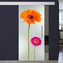 Schiebetür 1009-4 "Gerbera rosa"