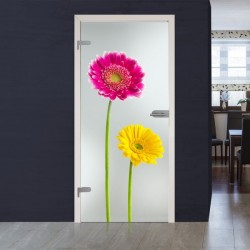 Glastüren Digitaldruck Glastür 1009-2 "Gerbera gelb"