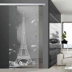 Glasschiebetür SLD 019 F 'Eiffelturm - Paris'