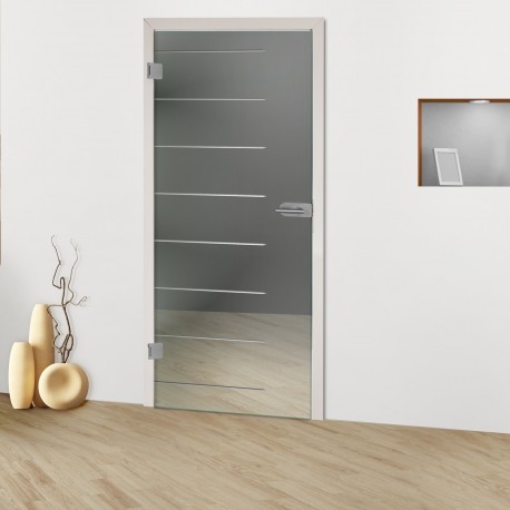 Glastür "Line Cut 8001-F Rillenschliff-Glastüren
