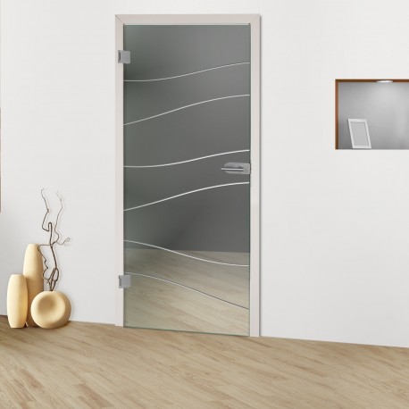 Glastür "Wave 8002-F" Rillenschliff-Glastüren