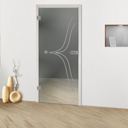 Glastür "Klammer 8012-F" Rillenschliff-Glastüren