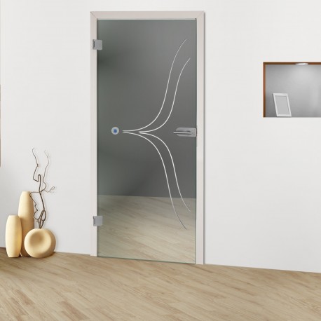 Glastür "Klammer 8012-F" Rillenschliff-Glastüren