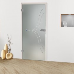 Glastür "Klammer 8012-S" Rillenschliff-Glastüren