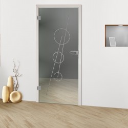 Glastür "Kringel 8017-F" Rillenschliff-Glastüren