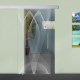 Glasschiebetür "Schleife" 6003-F mit ALU60 Schiebetüren mit Lasergravur