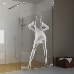 Walkin-Dusche mit Lasergravur "Regen" 6001-F