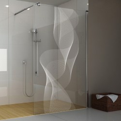 Walkin-Dusche mit Lasergravur "Wirbel" 6006-F