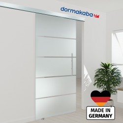 Glasschiebetür "Streifen" 7100-F mit Dorma Comfort M60 Schiebesystem Dormakaba Muto M60