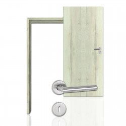 Innentür-Komplettset  Eiche Nordic CPL Tür mit runder Zarge und Drücker