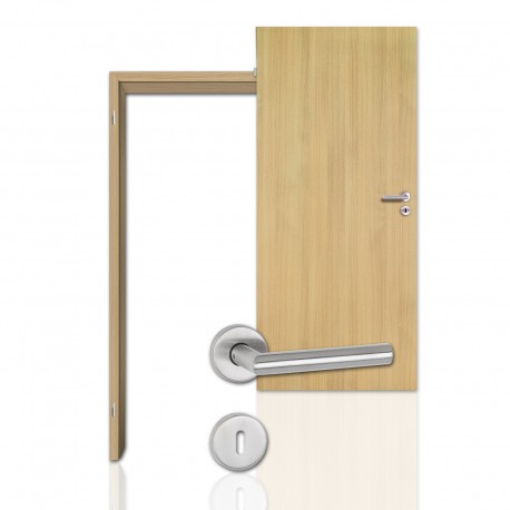 Innentür-Komplettset Eiche Roheffekt CPL Tür mit runder Zarge und Drücker CPL-Komplettsets