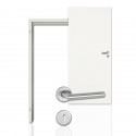 Innentür-Komplettset Esche Weiss CPL Tür mit runder Zarge und Drücker