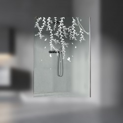 Walkin-Dusche mit Lasergravur "Treebranch" LD051