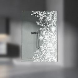 Walkin-Dusche mit Lasergravur "Blumenzeichnung" LD052