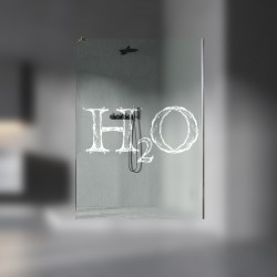 Walkin-Dusche mit Lasergravur "H2O" LD055