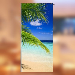 Walkin-Dusche mit Digitaldruck "Karibik"