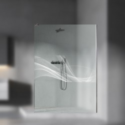 Walkin-Dusche mit Lasergravur "Nebel" LD004-2