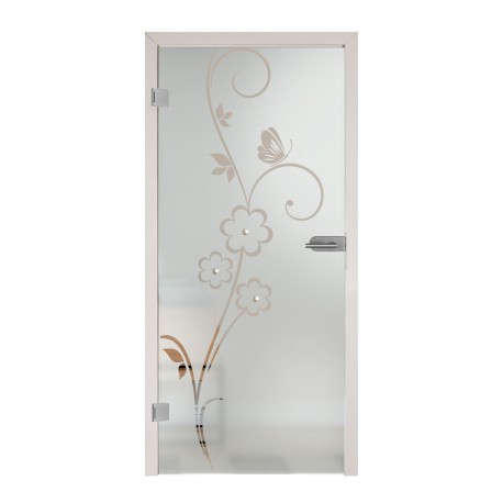 Glastür Floral 7005-F2 Sandgestrahlt