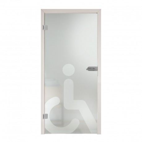 Glastür DL1 Barrierefrei 7018-S Sandgestrahlt