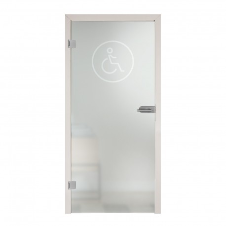 Glastür DL2 WC barrierefrei 7021-S Sandgestrahlt