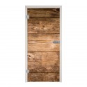 Glastür 9002 "Holz"