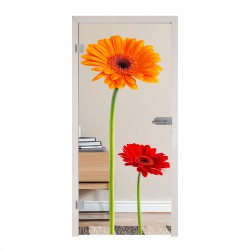 Glastüren Digitaldruck Glastür 1009-3 "Gerbera rot"