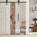 Glasschiebetür Vintage Olive Vertikal mit Corvara Designschiebesystem