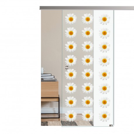 Glasschiebetür AG 50 mit "Margerite" 1110
