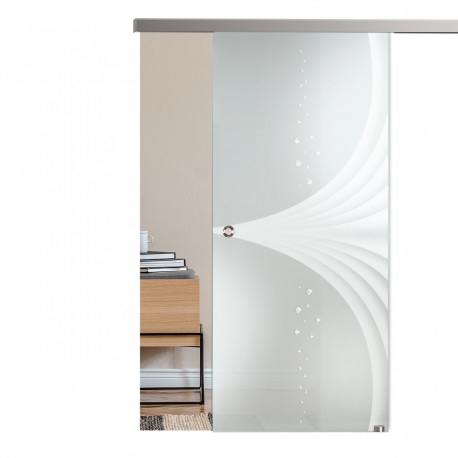 Glasschiebetür ST744 Satinato mit AG50
