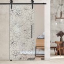 Glasschiebetür 1192- "Blumengewirr" mit Corvara Designschiebesystem