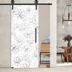 Glasschiebetür 1191- "Blumengewirr" mit Corvara Designschiebesystem