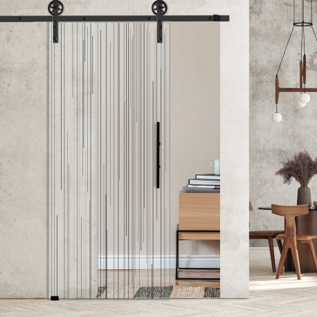 Glasschiebetür 1196- "longitudinal" mit Corvara Designschiebesystem