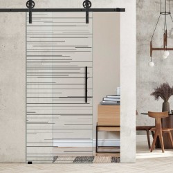 Glasschiebetür 1198- "cruzar" mit Corvara Designschiebesystem