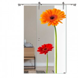 Schiebetür 1009-3 "Gerbera rot"