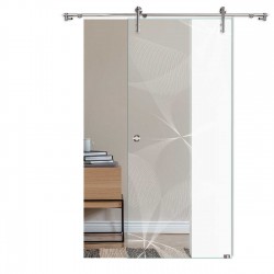 Glasschiebetür "Fly" 6002-F mit V1000 Schiebetüren mit Lasergravur