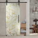 Glasschiebetür 1219 - "Fächerblätter" mit Corvara Designschiebesystem