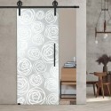 Glasschiebetür 1224 - "RosenWeiß" mit Corvara Designschiebesystem