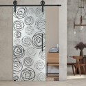Glasschiebetür 1225 - "RosenSchwarz" mit Corvara Designschiebesystem