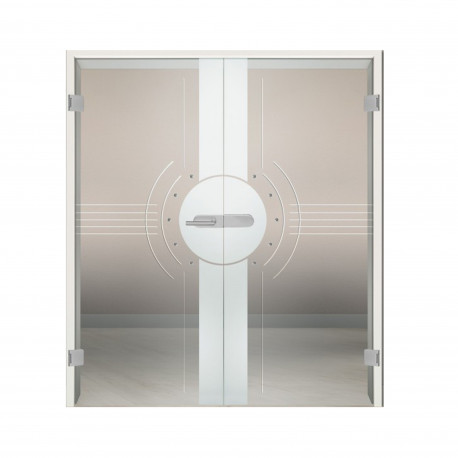 Glastür 2-flügelig GTR848-2flg Komplettpaket 2-flügelige Glastüren